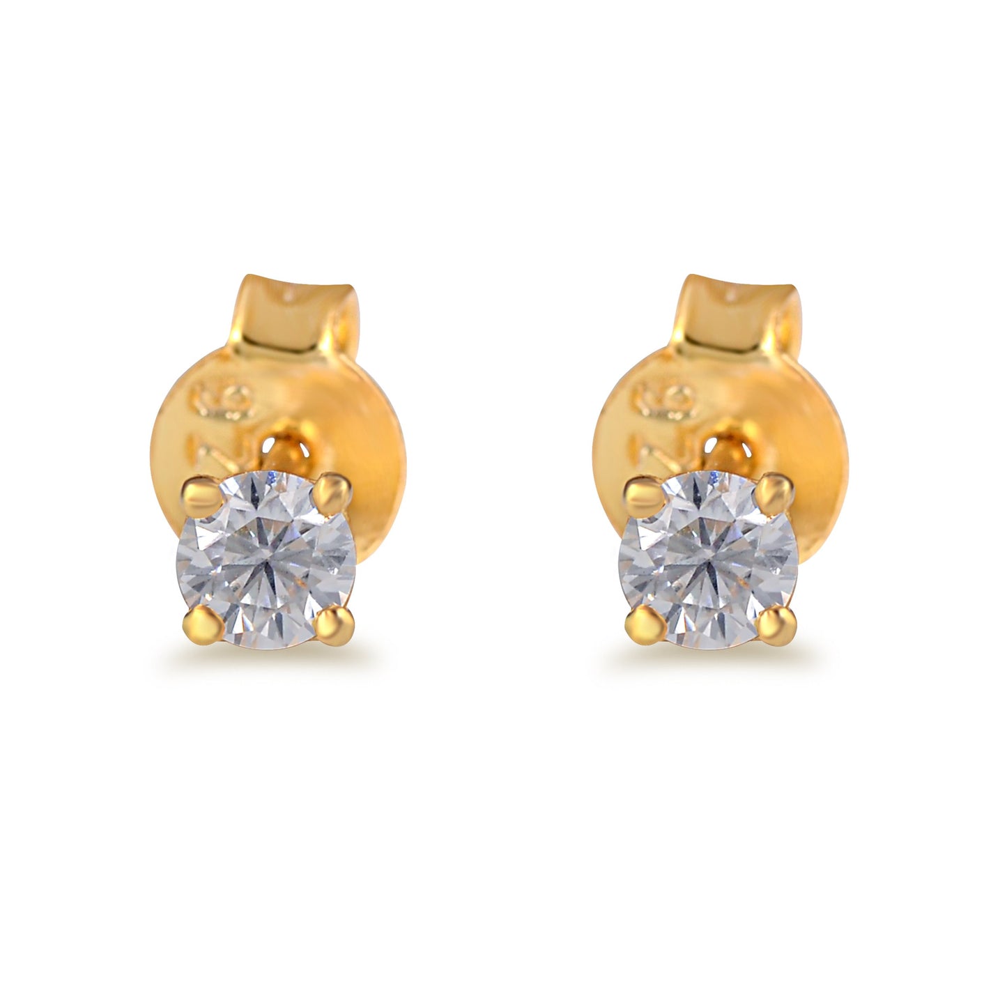White Moissanite Stud Earrings Sterling Silver