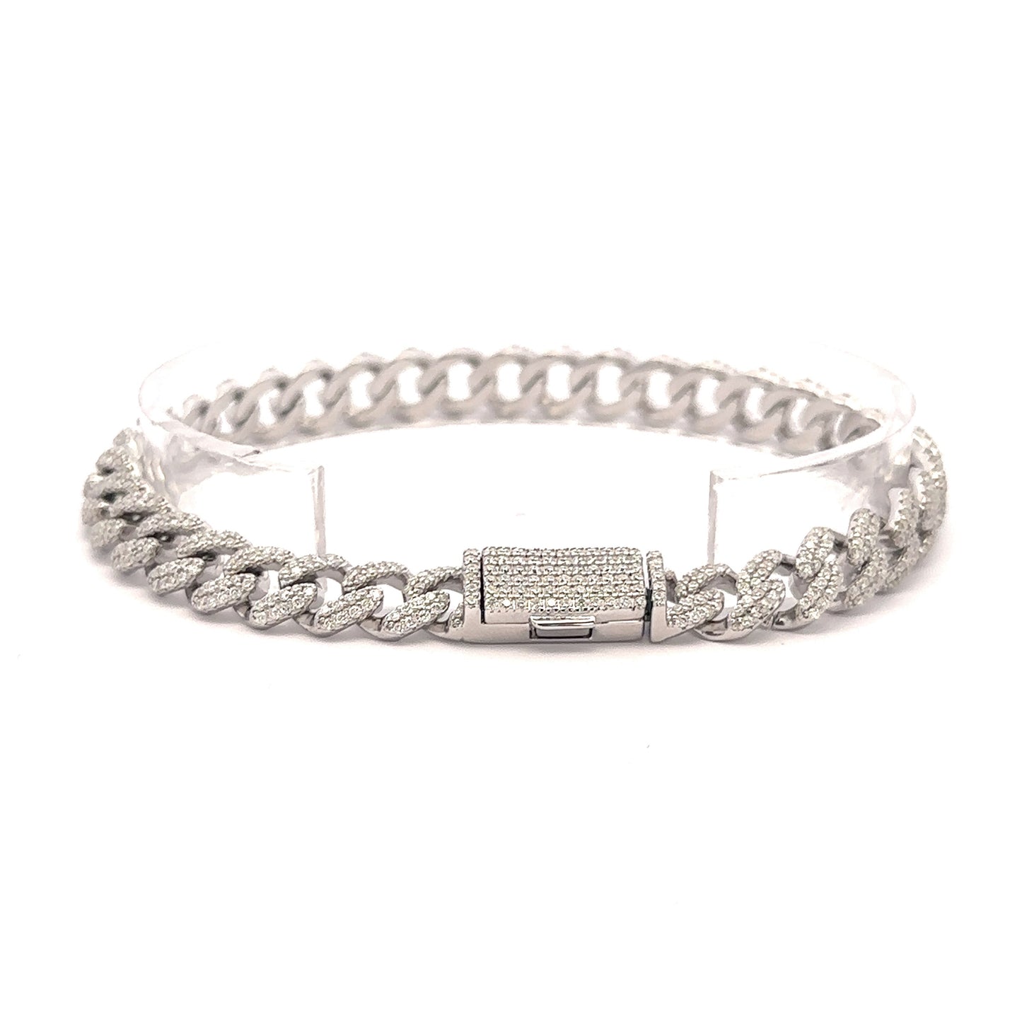 QUINOXITE 8MM STERLING SILVER CUBAN BRACELET