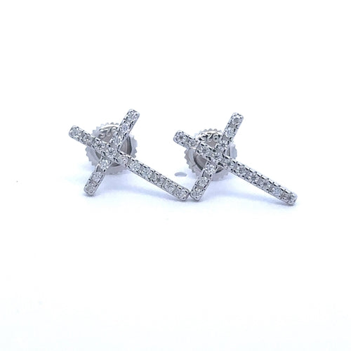 DRACONIS 0.24 CTW 925 RHODIUM MOISSANITE ICED OUT EARRING