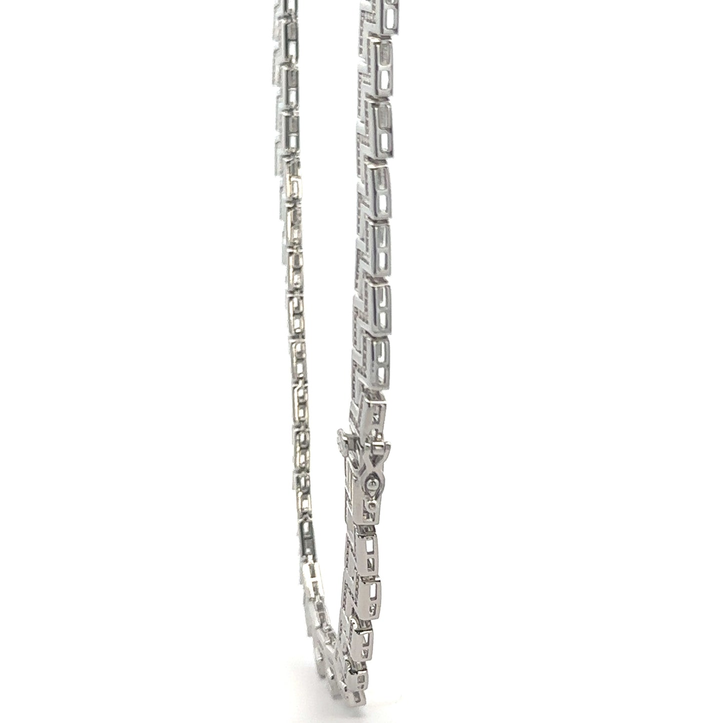 SABLE 16.26 CTW 7 MM RHODIUM MOISSANITE ICED OUT CHAIN