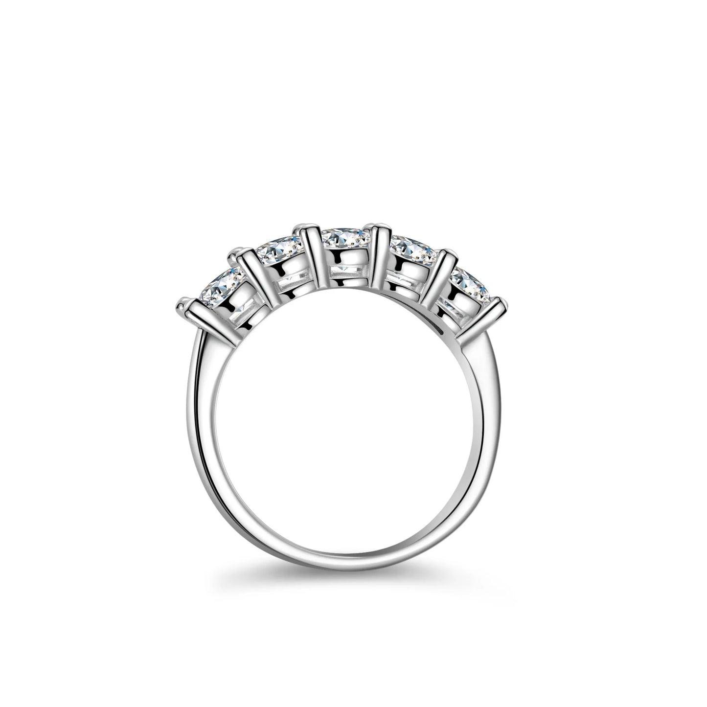 White Gold D Color 4mm Moissanite Ring for Women 1.5CT Stone Match
