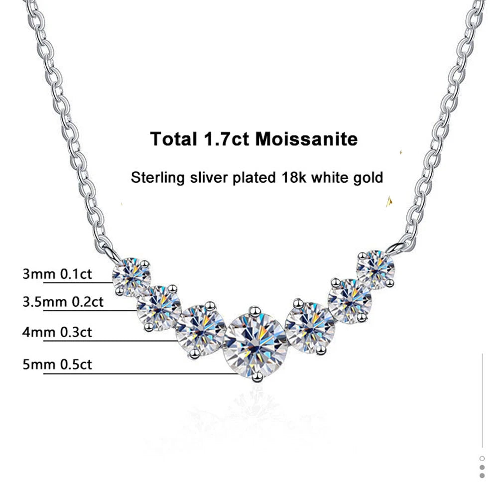 Moissanite Necklace for Woman Wedding Fine Jewely with Certificates