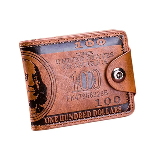 Men's Wallets With 100 US Dollar PatternWallet Male Leather Walet