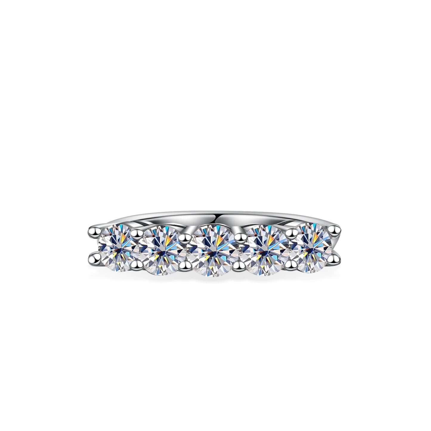 White Gold D Color 4mm Moissanite Ring for Women 1.5CT Stone Match