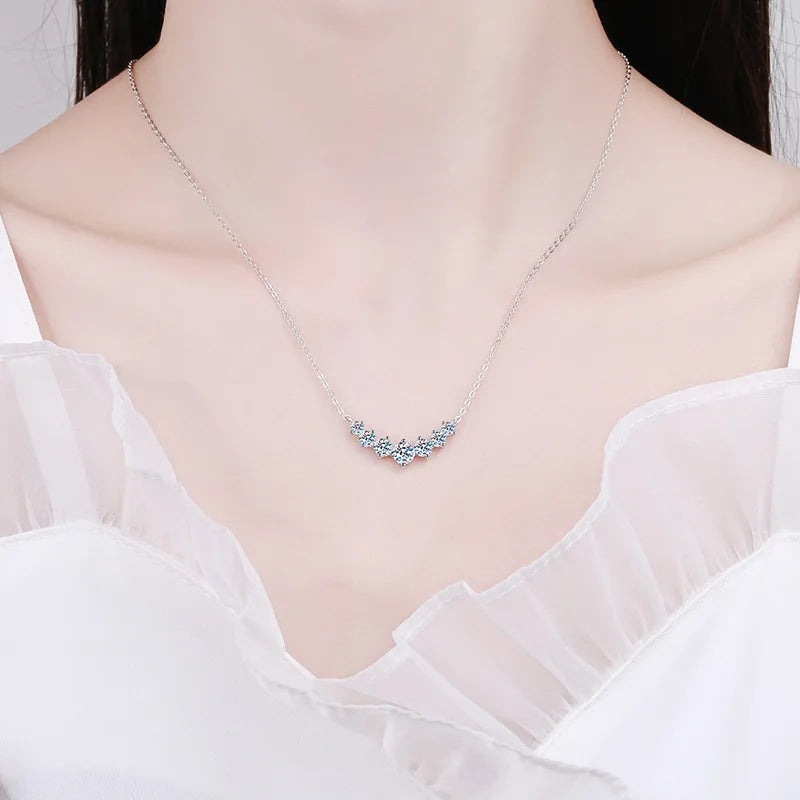 Moissanite Necklace for Woman Wedding Fine Jewely with Certificates