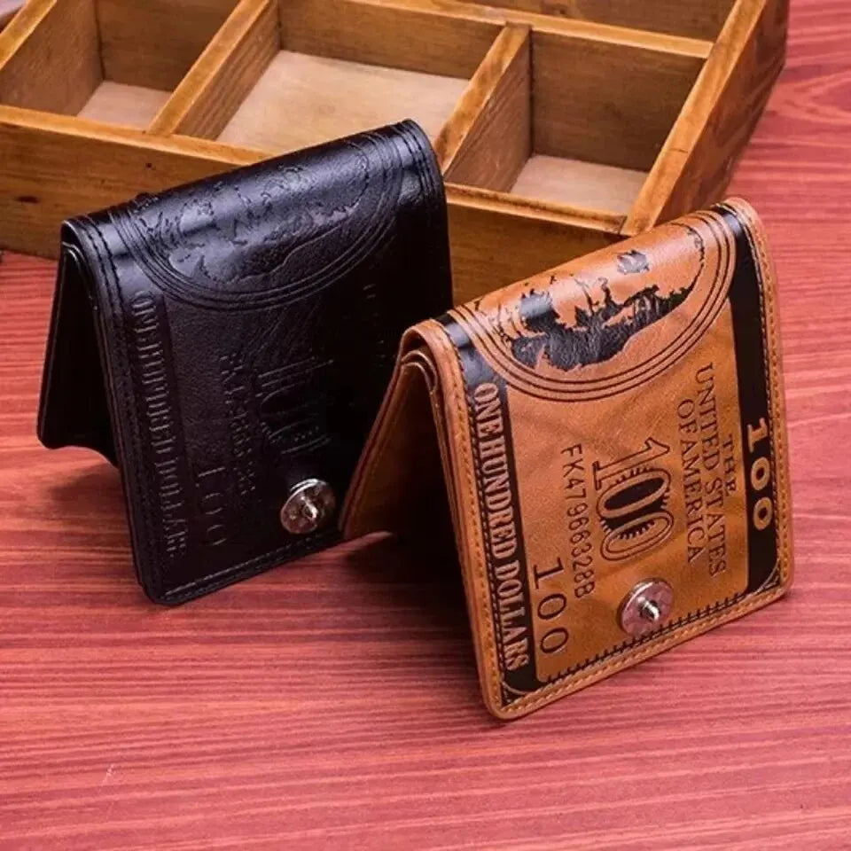 Men's Wallets With 100 US Dollar PatternWallet Male Leather Walet