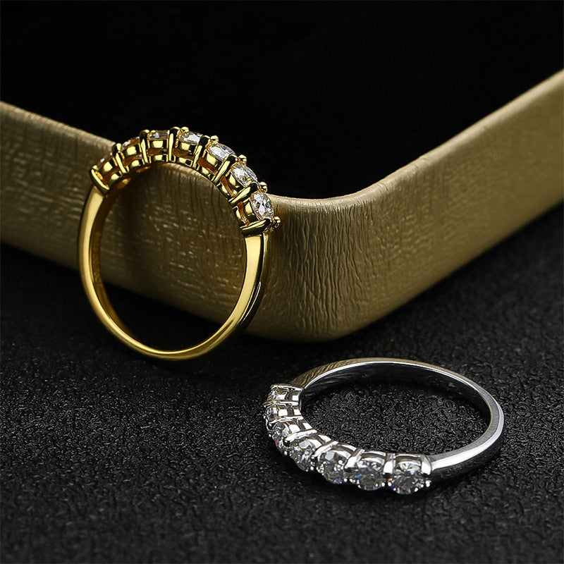 Smyoue 0.7CT 3mm Gemstone Moissanite Rings for Women S925 Silver