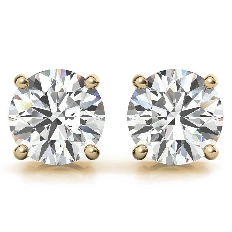 2CTW Created Moissanite Stud Earrings (G-VS) in Choice of 14K White