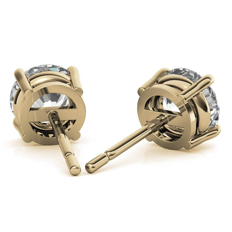 2CTW Created Moissanite Stud Earrings (G-VS) in Choice of 14K White