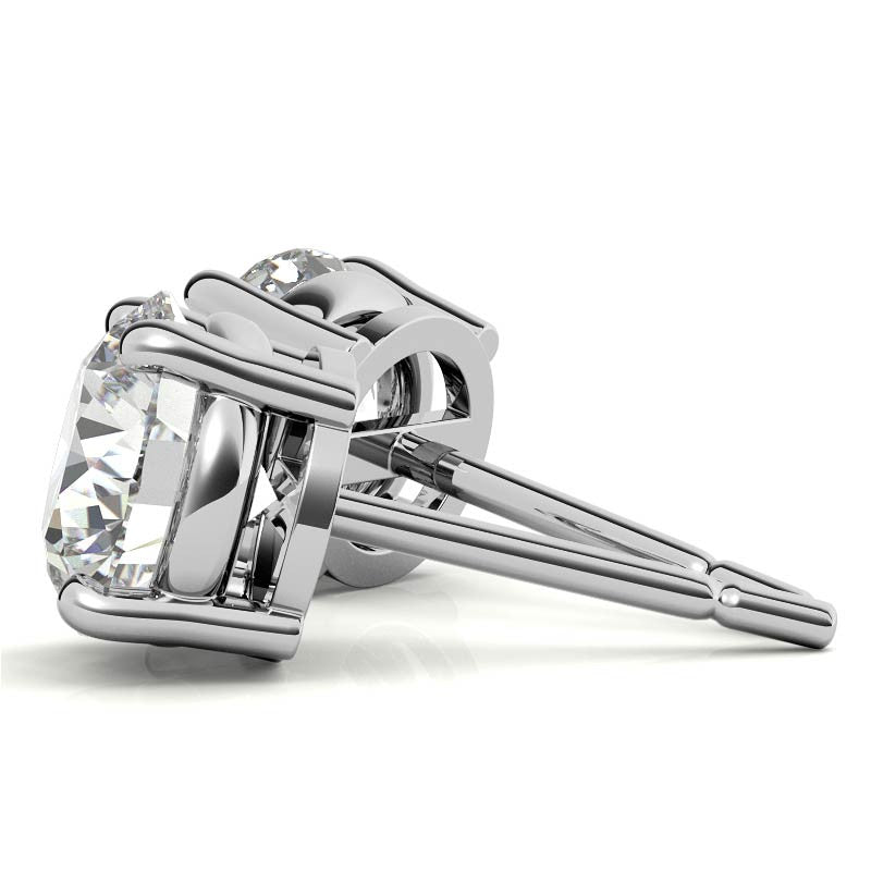 2CTW Created Moissanite Stud Earrings (G-VS) in Choice of 14K White