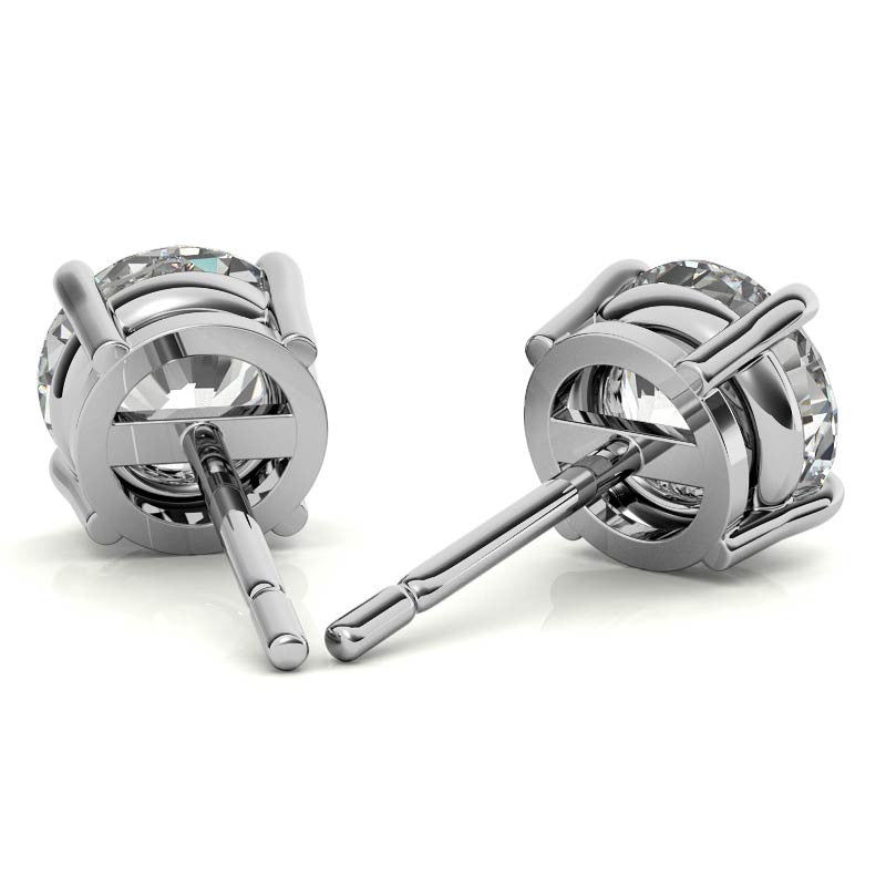 2CTW Created Moissanite Stud Earrings (G-VS) in Choice of 14K White