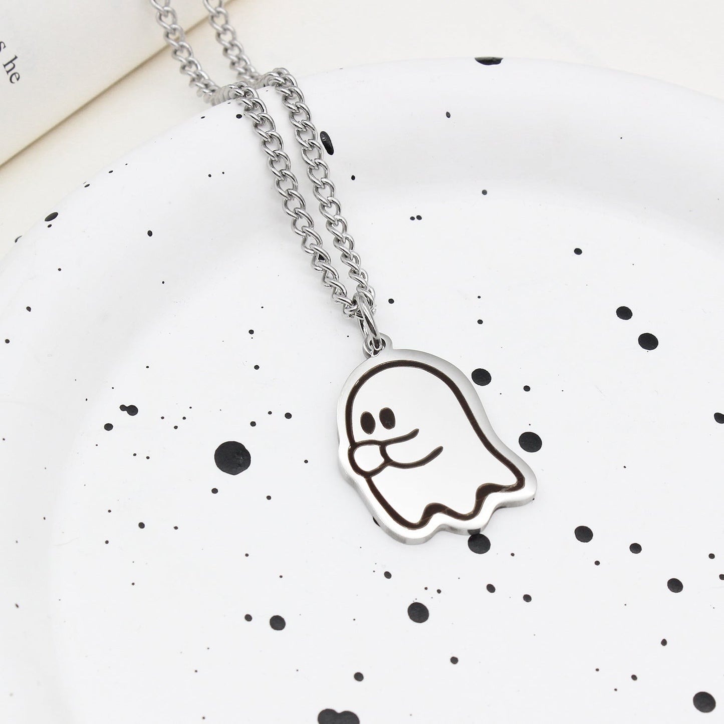 Halloween Cute Love Ghost Necklace Couple Pendant Necklace Men Women