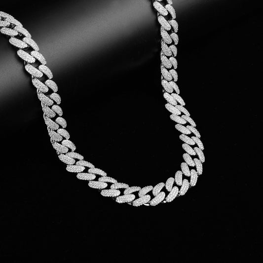 MONEYED 12MM 925 MOISSANITE CUBAN CHAIN