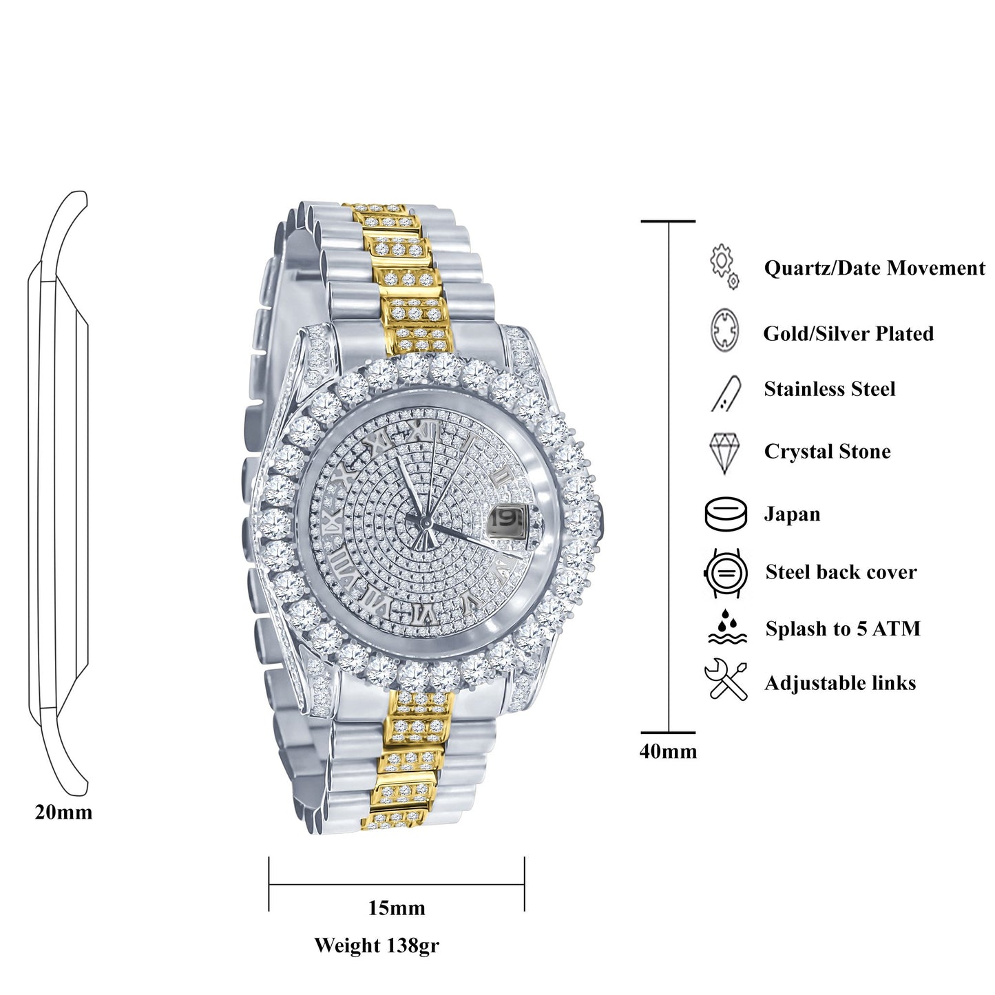 Forte Steel CZ Watch