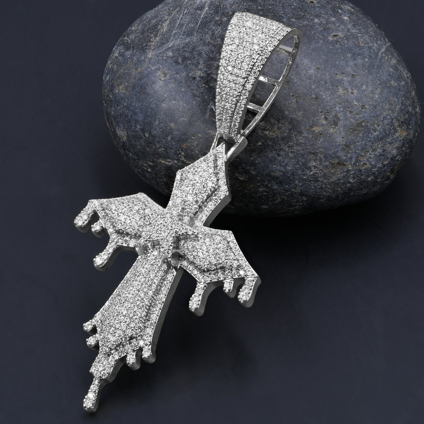LUCENT 2.61 CTW 925 MOISSANITE RHODIUM ICED OUT PENDANT