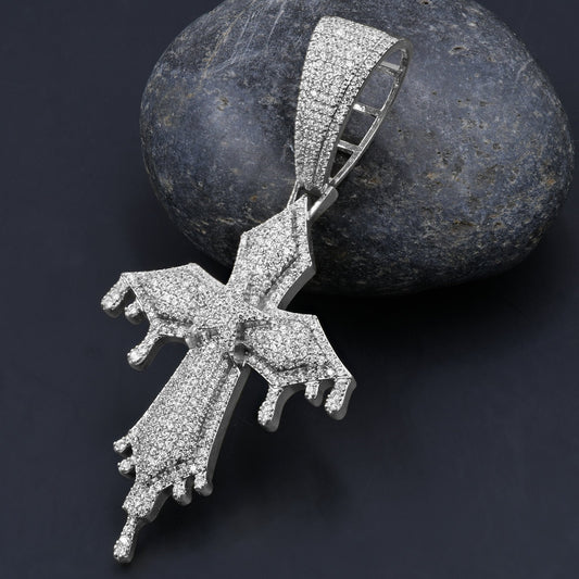 LUCENT 2.61 CTW 925 MOISSANITE RHODIUM ICED OUT PENDANT