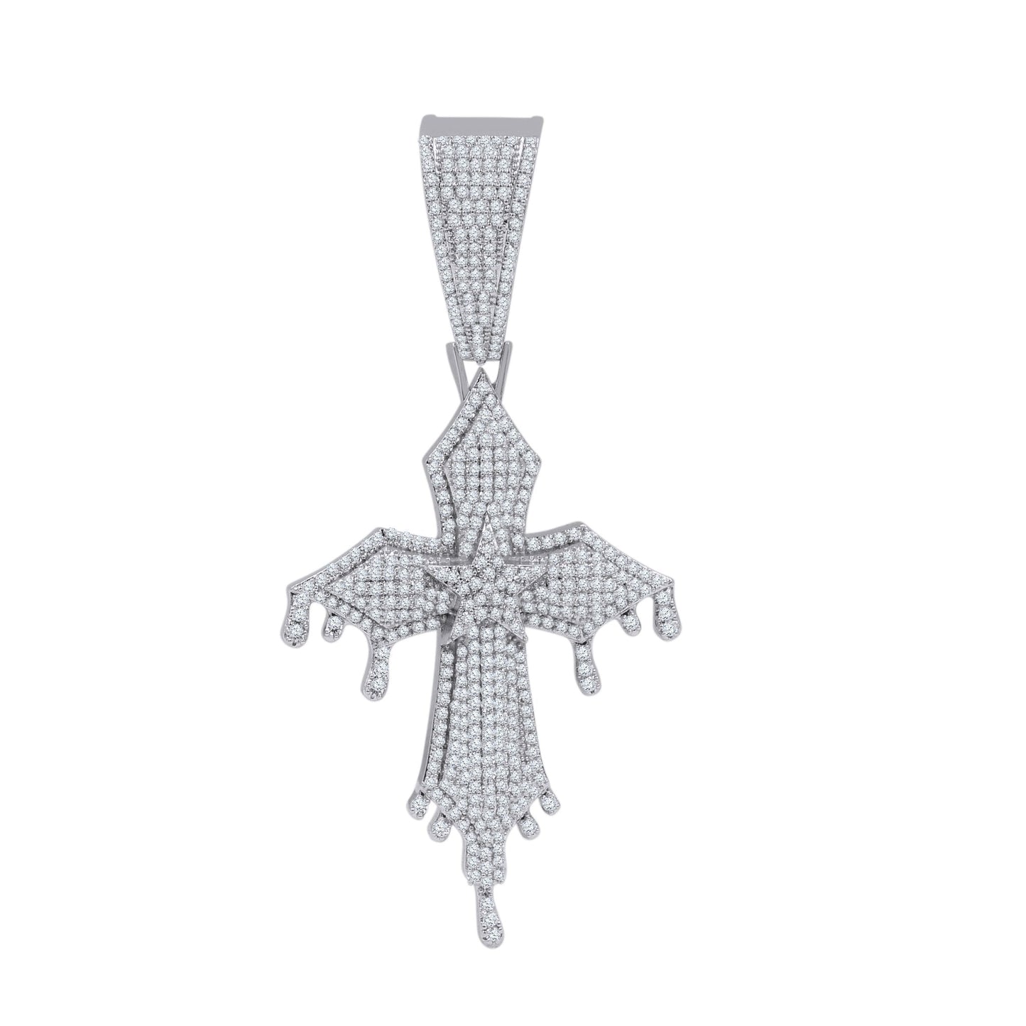 LUCENT 2.61 CTW 925 MOISSANITE RHODIUM ICED OUT PENDANT