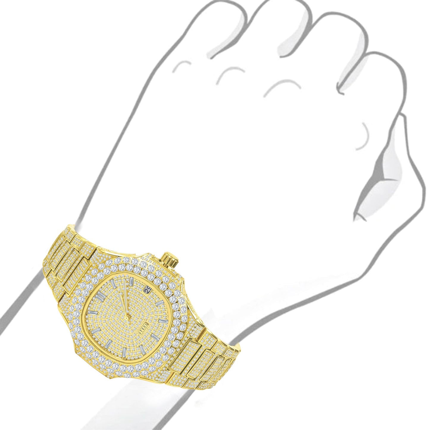 LORD STEEL CRYSTAL WATCH