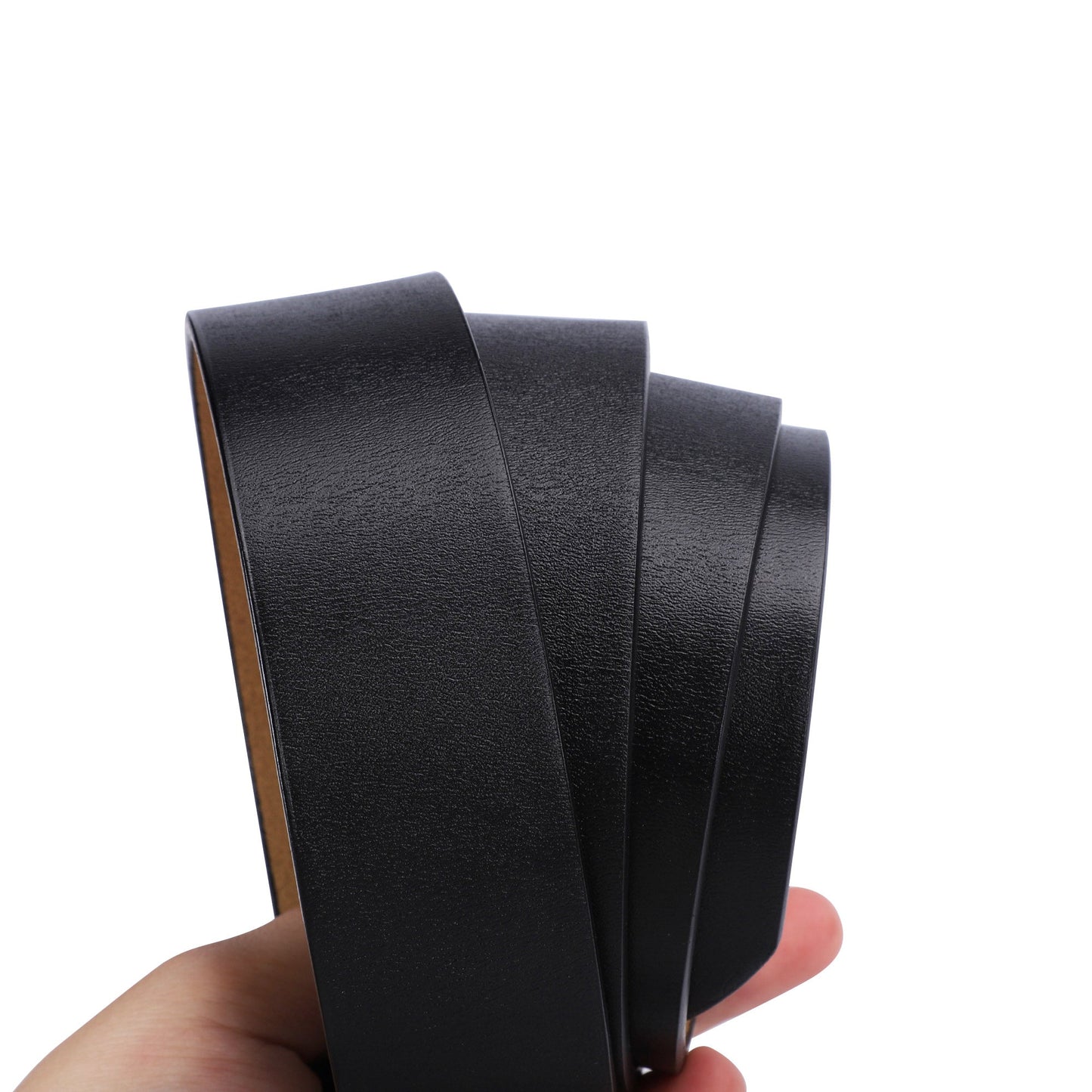 Black Engraved Leather Belt