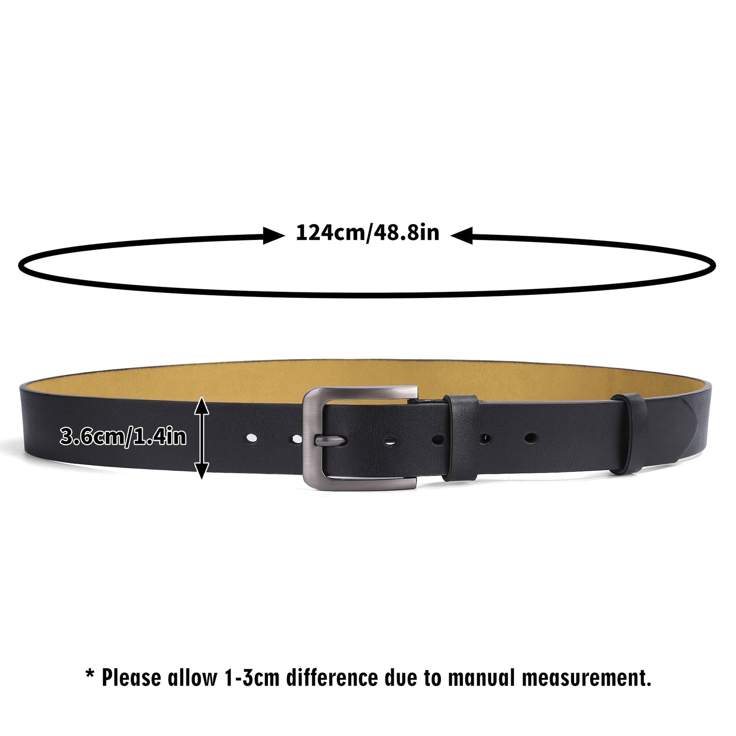 Black Engraved Leather Belt