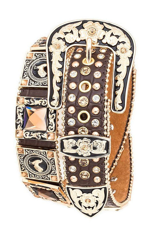 Rooster Concho Crystal Statement Belt