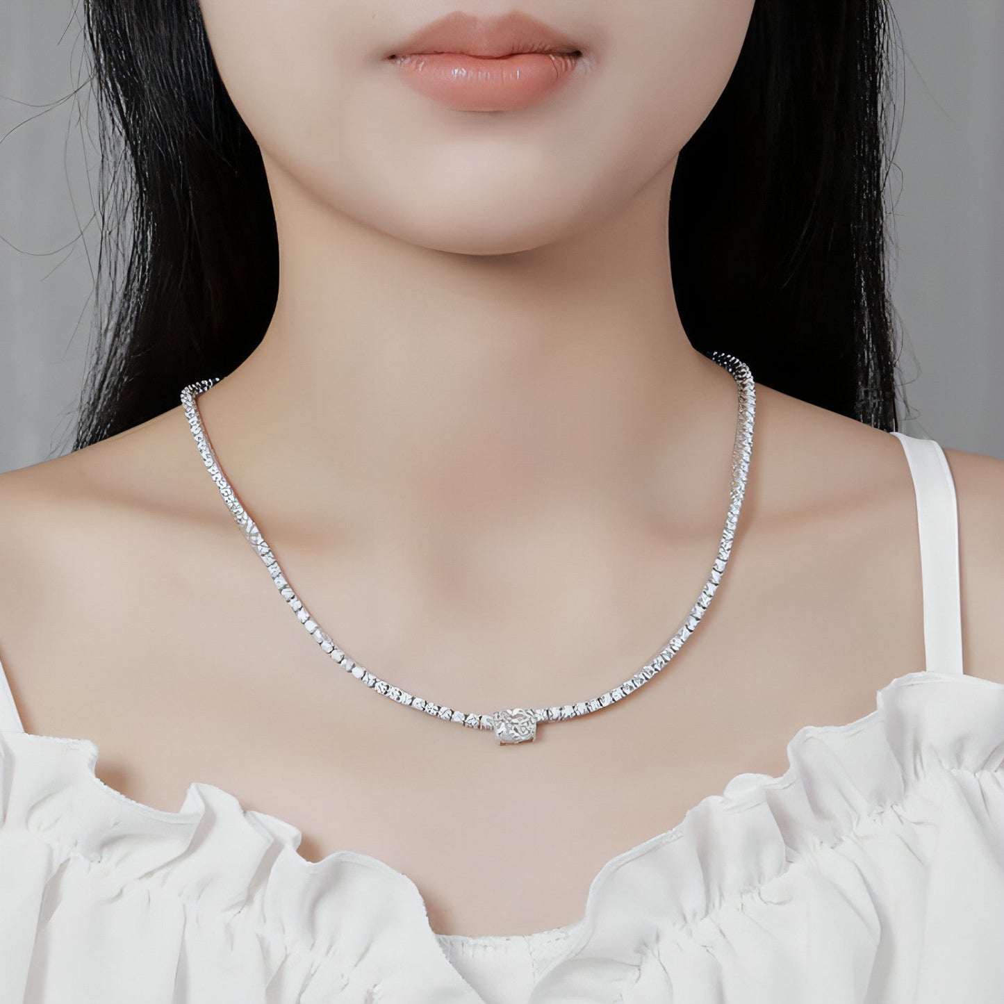 4 Karat Diamond Moissanite Necklace 925 Silver Simple European