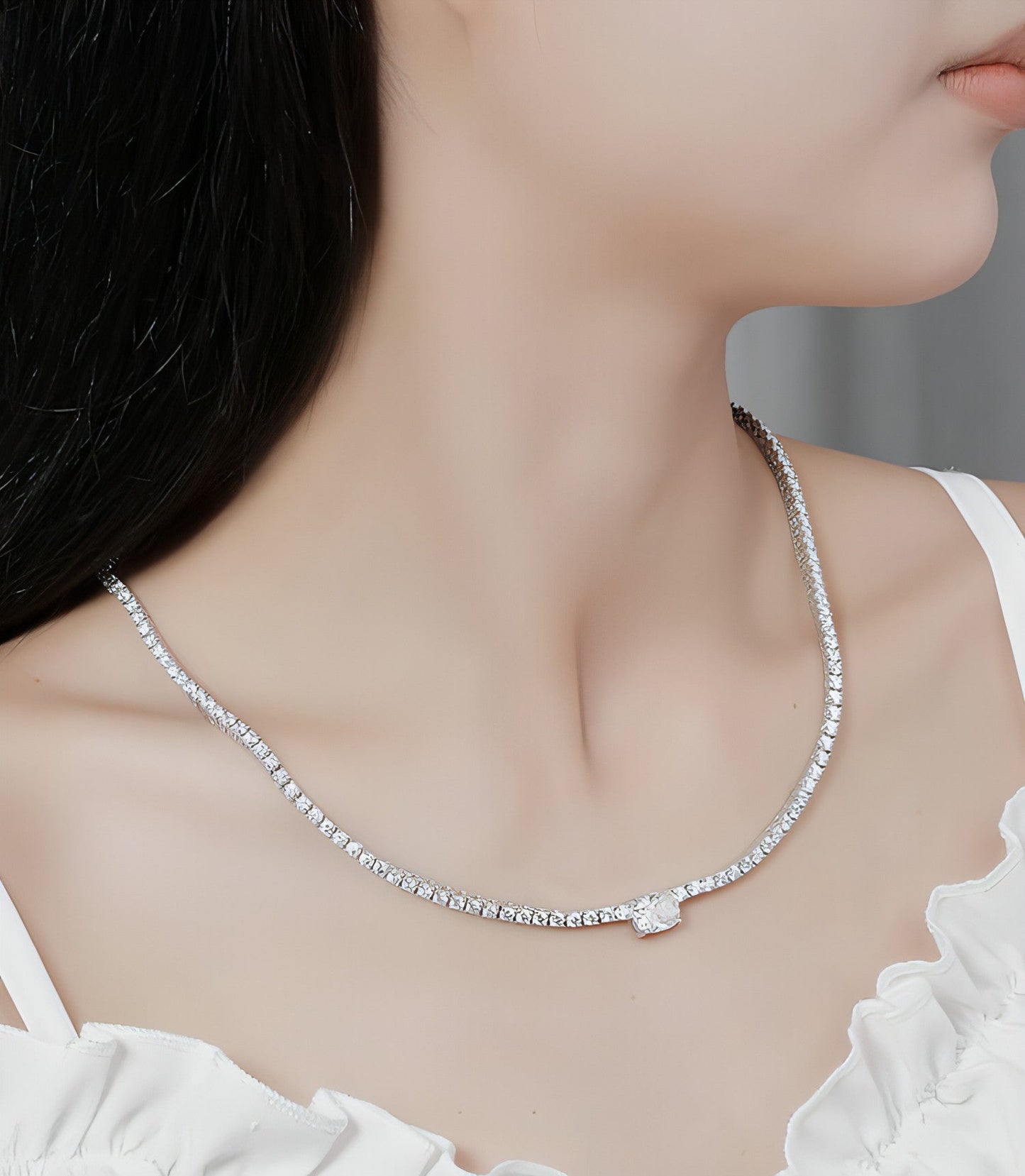 4 Karat Diamond Moissanite Necklace 925 Silver Simple European