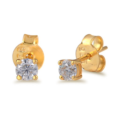 White Moissanite Stud Earrings Sterling Silver