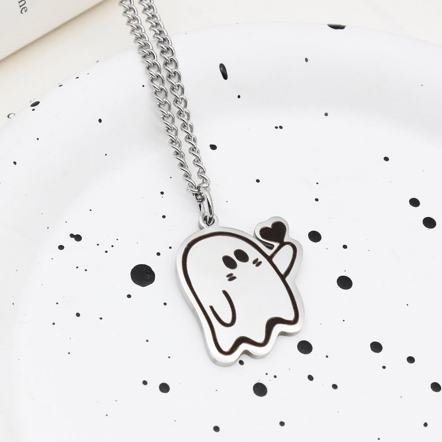 Halloween Cute Love Ghost Necklace Couple Pendant Necklace Men Women