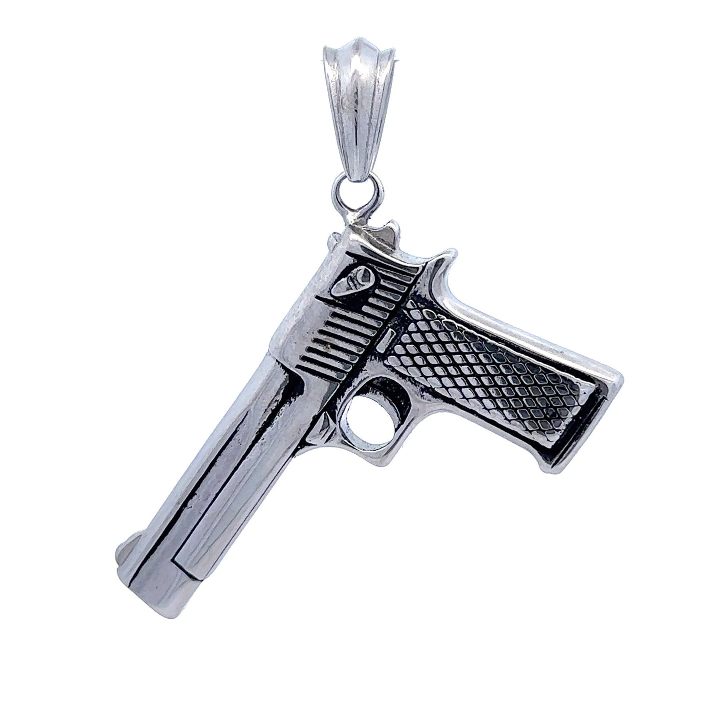 UMBRAGE STAINLESS RHODIUM STEEL ICED OUT PENDANT