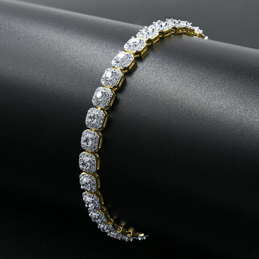 FABLE 4.68 CTW CZ RHODIUM MOISSANTE ICED OUT BRACELET