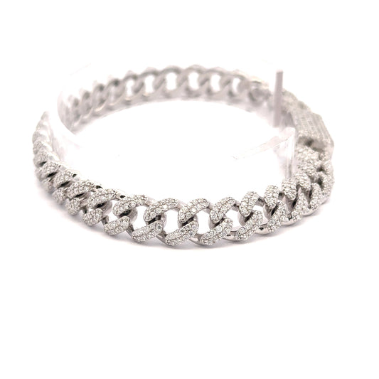 QUINOXITE 8MM STERLING SILVER CUBAN BRACELET
