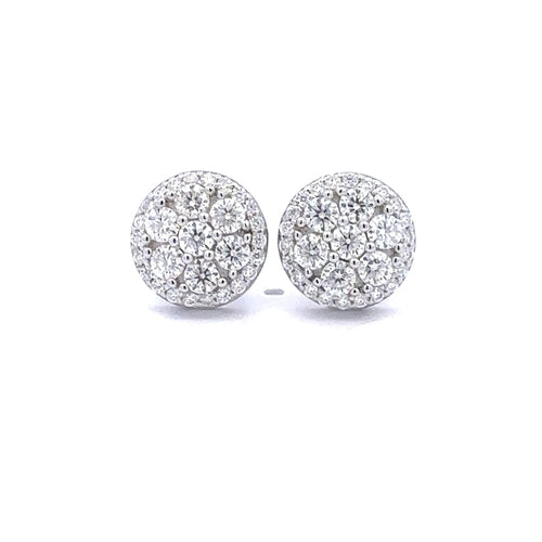 PRISMATIC 1.16 CTW 925 RHODIUM MOISSANITE ICED OUT EARRING