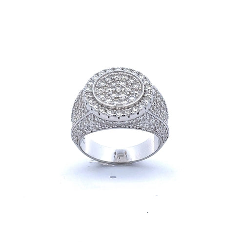 KAEL 2.94 CTW 925 MOISSANITE RHODIUM ICED OUT RING