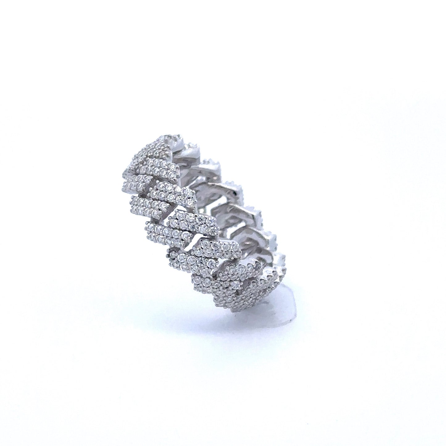KAEL 2.94 CTW 925 MOISSANITE RHODIUM ICED OUT RING