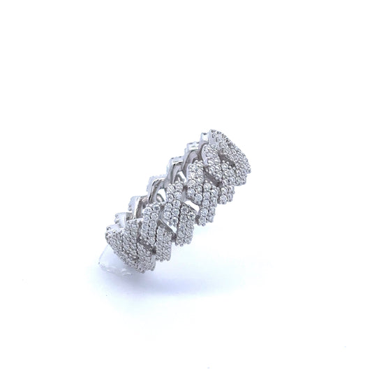 KAEL 2.94 CTW 925 MOISSANITE RHODIUM ICED OUT RING