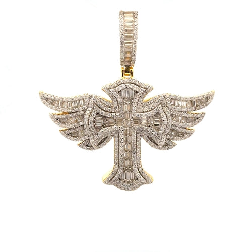 MIRAGEST 3.7 CTW 925 CZ GOLD RHODIUM PENDANT