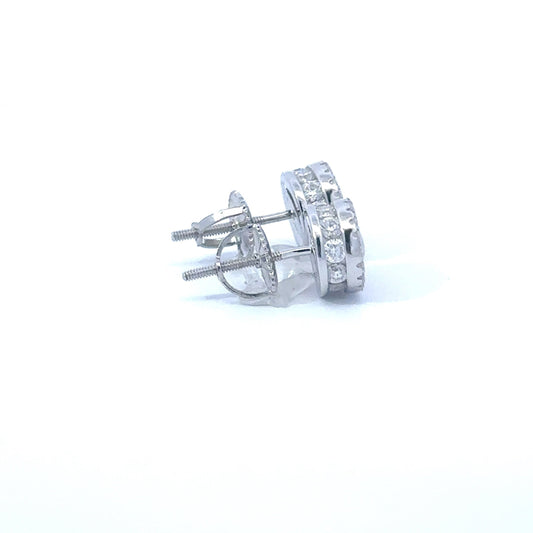 DRACONIS 0.24 CTW 925 RHODIUM MOISSANITE ICED OUT EARRING
