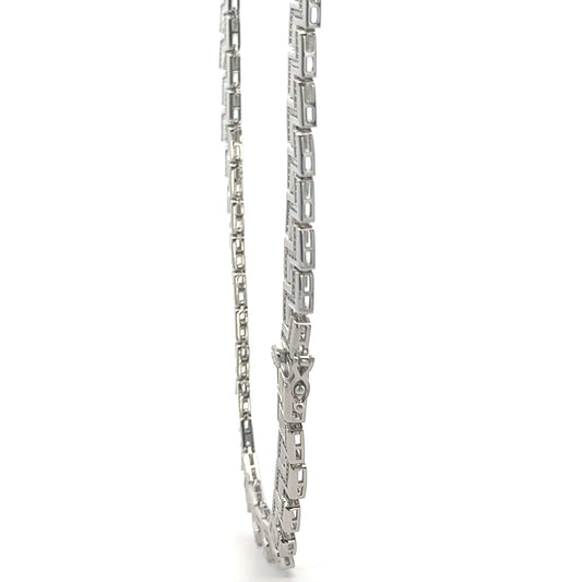 SABLE 16.26 CTW 7 MM RHODIUM MOISSANITE ICED OUT CHAIN
