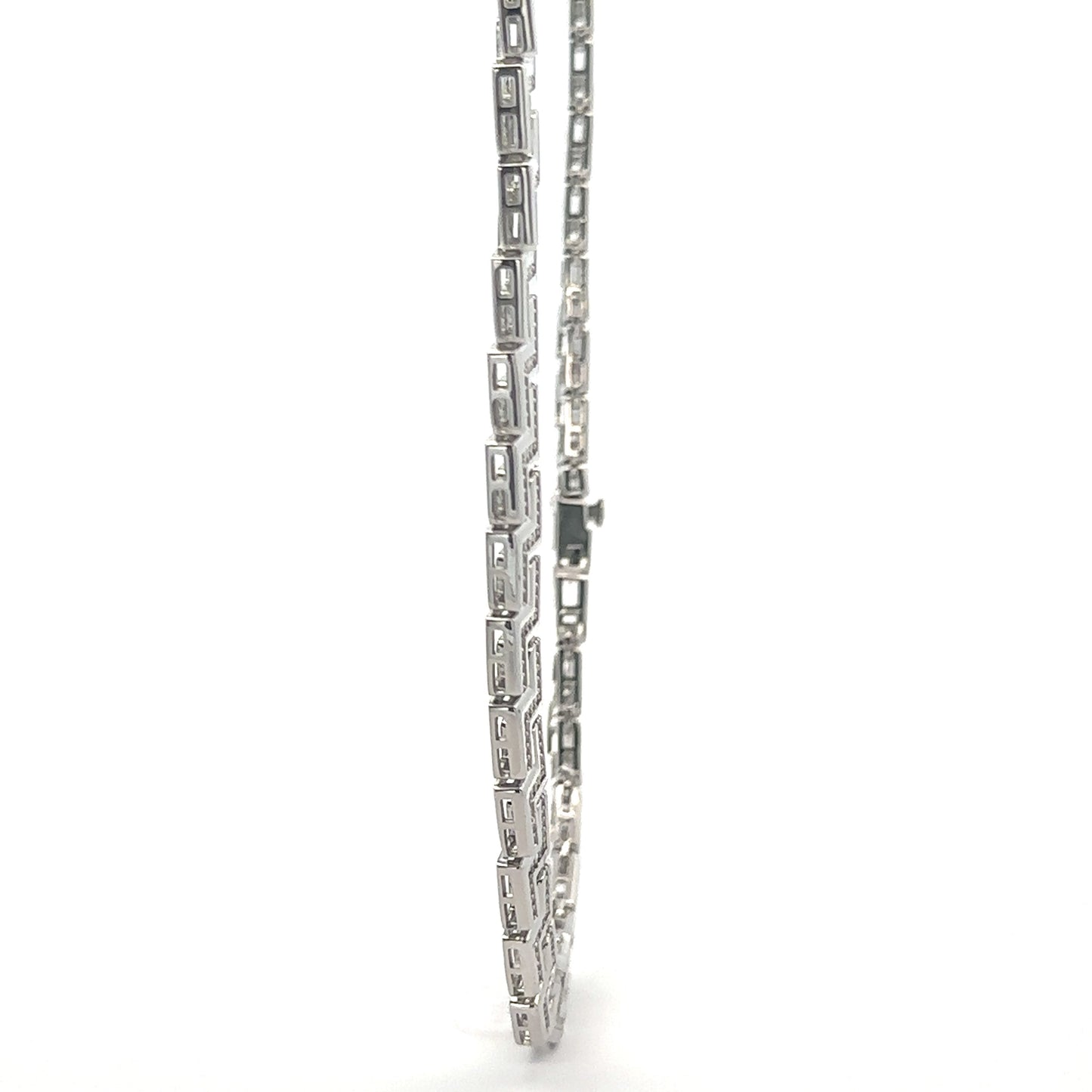 SABLE 16.26 CTW 7 MM RHODIUM MOISSANITE ICED OUT CHAIN