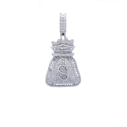 BEACON 5 CTW 925 CZ MOISSANITE RHODIUM PENDANT