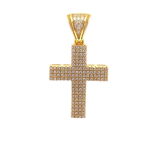 LYRA 0.76 CTW 925 CZ MOISSANITE GOLD ICED OUT PENDANT