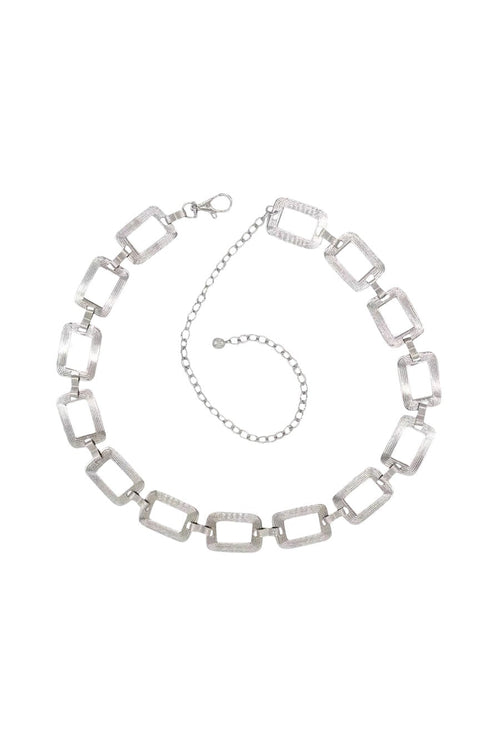 "CHAINED" Gold Rectangular Chain Waist Belt