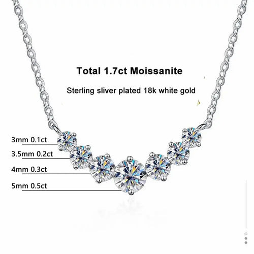 Moissanite Necklace for Woman Wedding Fine Jewely with Certificates