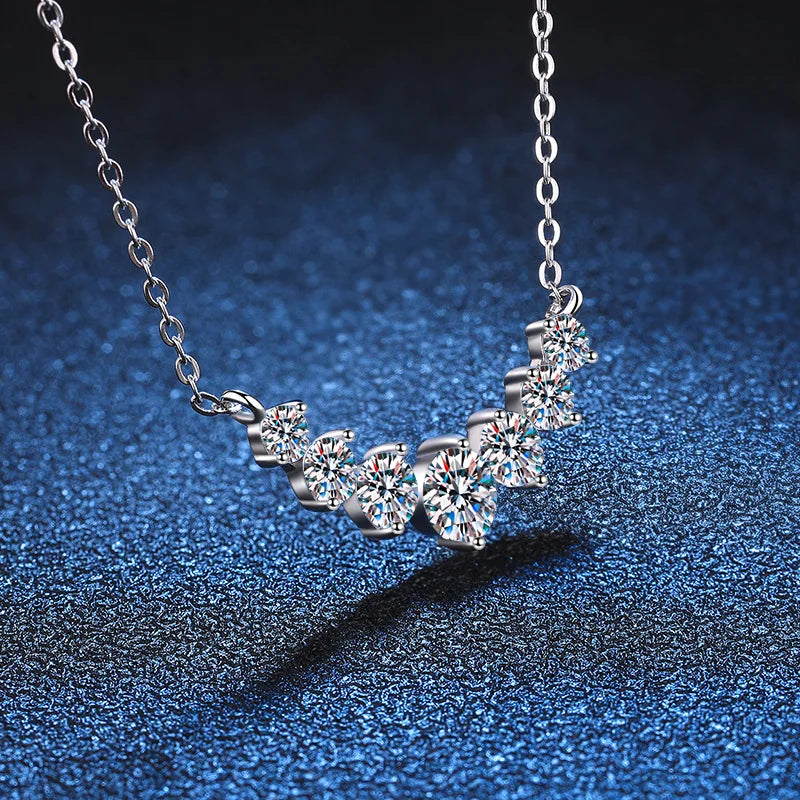 Moissanite Necklace for Woman Wedding Fine Jewely with Certificates