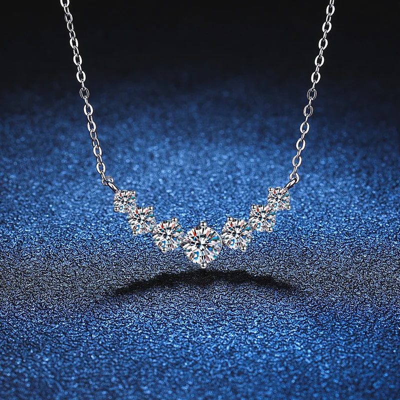 Moissanite Necklace for Woman Wedding Fine Jewely with Certificates