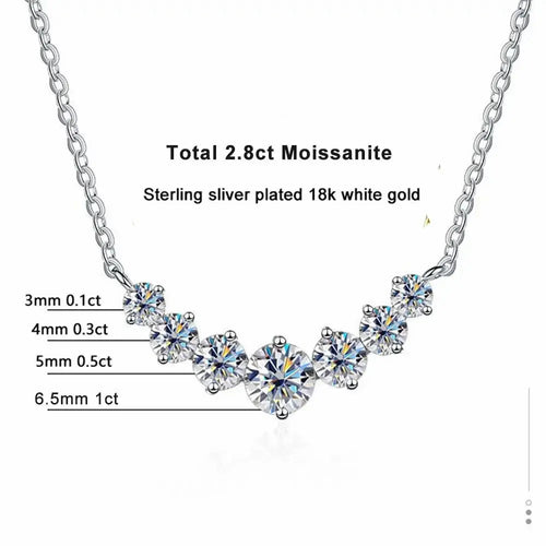 Moissanite Necklace for Woman Wedding Fine Jewely with Certificates