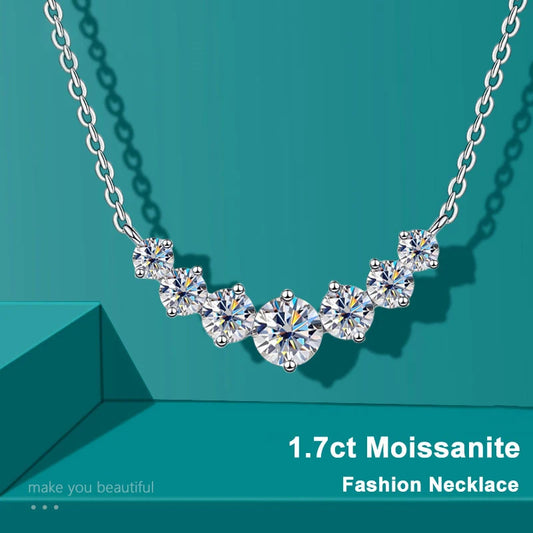 Moissanite Necklace for Woman Wedding Fine Jewely with Certificates