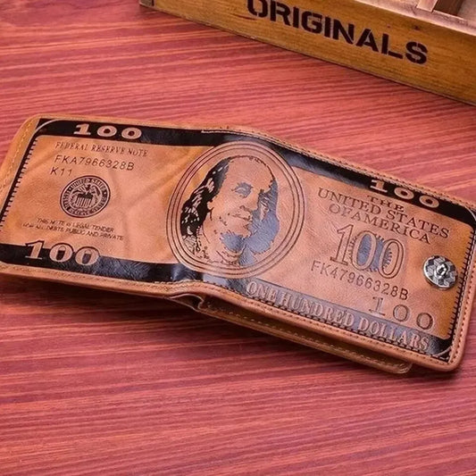 Men's Wallets With 100 US Dollar PatternWallet Male Leather Walet