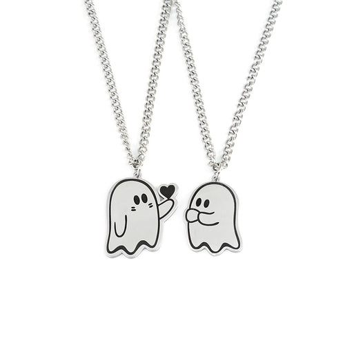 Halloween Cute Love Ghost Necklace Couple Pendant Necklace Men Women